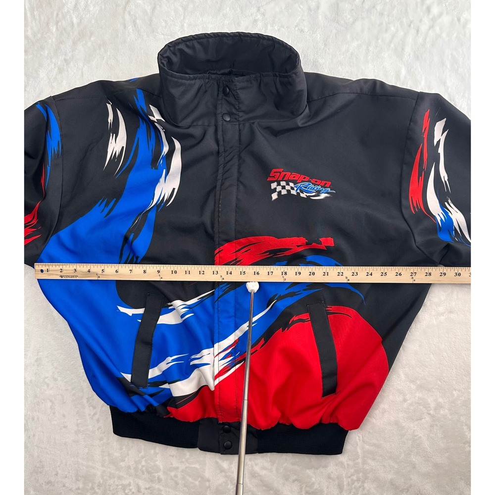Snap-on Racing Bomber Jacket Mens XXL Black Red Blue Graphic Snap-on Collection - Picture 3 of 5